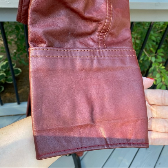 Vintage 70s Leather Tailored Belted Trenchcoat - Picture 9 of 16